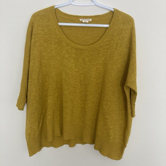 Eileen Fisher Women’s Pullover Sweater Linen Blend Yellow Goldenrod Size S Boxy - Picture 1 of 8
